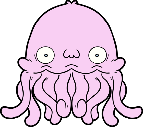 Bir insan tarafından çizilmiş mürekkep balığı.