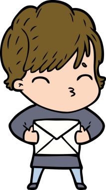 Bir insan tarafından çizilmiş bir çizgi film kadını.