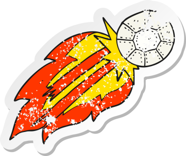 Bir insan tarafından çizilmiş futbol topunun gerilimli çıkartması.