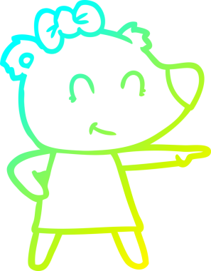 Bir insan tarafından çizilmiş bir dişi ayı çizgi filmi.