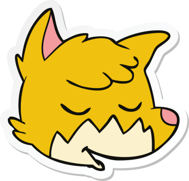 Bir insan tarafından çizilmiş bir tilki suratının çıkartması.