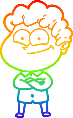 Bir insan tarafından çizilmiş mutlu bir adamın çizgi çizimi.