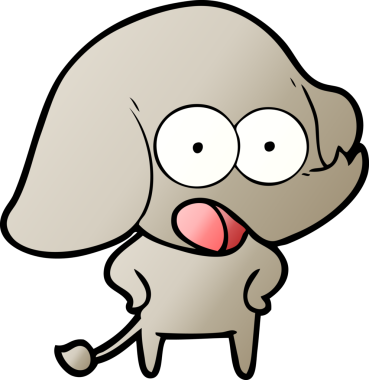 Bir insan tarafından çizilmiş şirin bir fil.