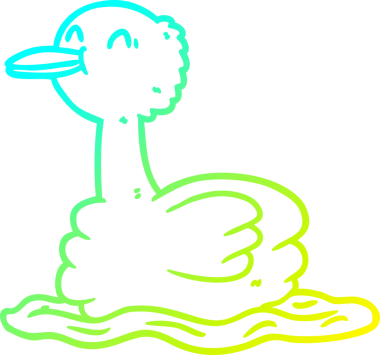 Bir insan tarafından çizilen yüzen ördeğin soğuk gradyan çizgisi.