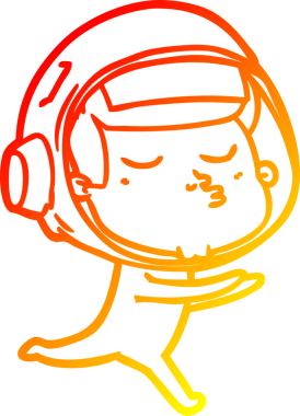 Bir insan tarafından çizilmiş kendinden emin bir astronotun sıcak çizgi çizimi