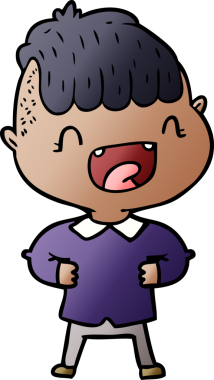 Bir insan tarafından çizilmiş mutlu çocuk çizgi filmi.