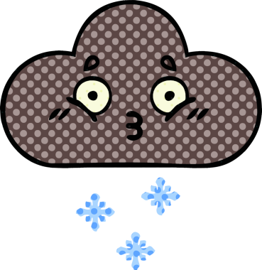 Bir insan tarafından çizilmiş fırtına kar bulutu çizgi filmi.