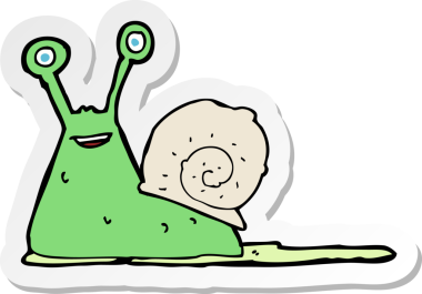 Bir insan tarafından çizilmiş bir salyangozun çıkartması.