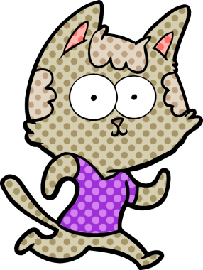 Mutlu çizgi film kedisi bir insan tarafından çizilmiş.