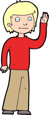 Bir insan tarafından çizilmiş çizgi film dostu çocuk.