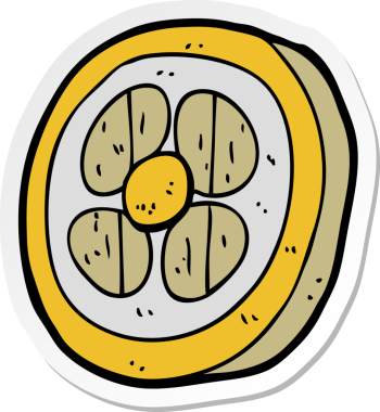 Bir insan tarafından çizilmiş bir ortaçağ kalkanının çıkartması.