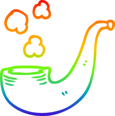 gökkuşağı gradyan çizgi çizimi Bir insan tarafından çizilmiş sigara piposu