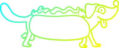 Bir insan tarafından çizilmiş bir sosisli çizgi film çizimi.