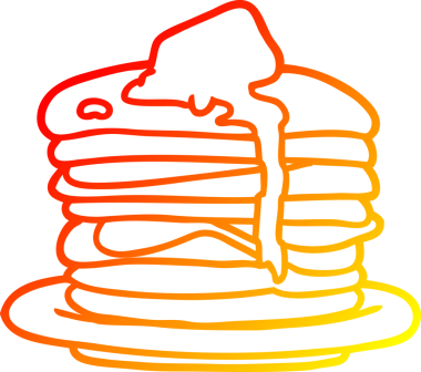 Bir insan tarafından çizilen krep yığınının sıcak gradyan çizgisi