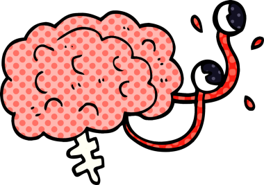 Bir insan tarafından çizilmiş canavar beyni karalaması.