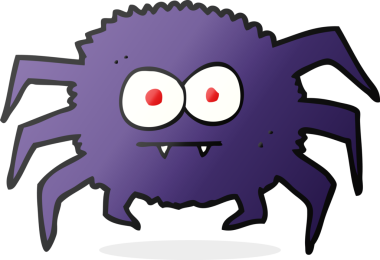 Bir insan tarafından çizilmiş serbest çizim karikatür örümceği