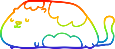 gökkuşağı gradyanı çizimi bir insan tarafından çizilmiş çizgi film kedisi