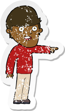 Bir insan tarafından çizilmiş bir çizgi filmin gerilimli çıkartması.