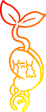 Bir insanın çizdiği filizlenen bir çizgi filmin sıcak gradyan çizgisi.