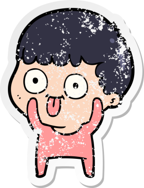 Bir insan tarafından çizilmiş karikatür adamın sıkıntılı çıkartması.