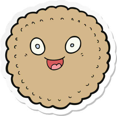 Bir insan tarafından çizilmiş karikatür bisküvisi.