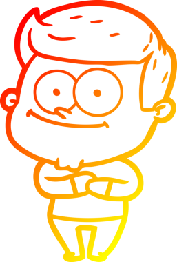 Bir insan tarafından çizilmiş mutlu bir adamın çizgi çizimi.