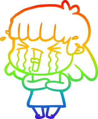 gökkuşağı gradyan çizimi bir insan tarafından çizilmiş bir karikatür kadın