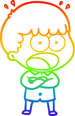 gökkuşağı gradyanı çizimi bir insan tarafından çizilmiş şok bir adam