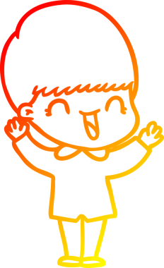 Bir insan tarafından çizilmiş mutlu çizgi film çocuğu çizimi.