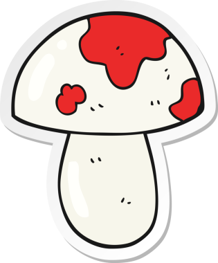 Bir insan tarafından çizilmiş bir mantar yapıştırması.