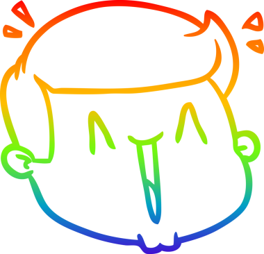 gökkuşağı gradyan çizimi mutlu bir çizgi erkek yüzü bir insan tarafından çizilmiş