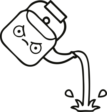 Bir insan tarafından çizilen çaydanlığın çizgi çizimi