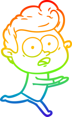 Bir insan tarafından çizilmiş gökkuşağı gradyan çizgi çizimi.