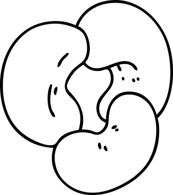 Bir insan tarafından çizilmiş çerez için sağlıklı fındık ve çinko.