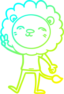 Bir karikatür aslanının insan tarafından çizilmiş tabela çizimi.