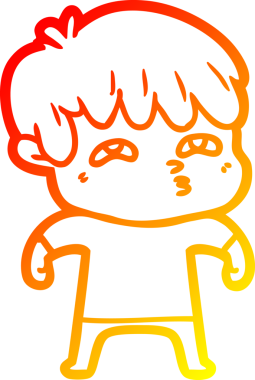 Bir insan tarafından çizilmiş, karikatür meraklısı bir adamın sıcak çizgi çizimi