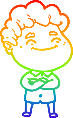 Bir insan tarafından çizilmiş gökkuşağı gradyan çizgi çizimi.