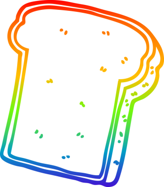 gökkuşağı gradyan çizgisi bir insan tarafından çizilmiş bir ekmek karikatürü