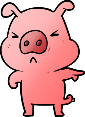 Bir insan tarafından çizilmiş kızgın domuz çizgi filmi.