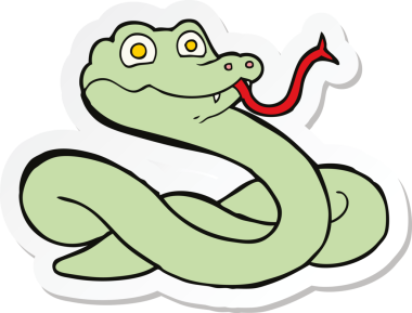 Bir insan tarafından çizilmiş çizgi film yılanının çıkartması.