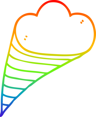 gökkuşağı gradyan çizgi çizimi bir insan tarafından çizilmiş karikatür dekoratif bulut