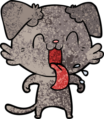 Bir insan tarafından çizilmiş nefes nefese bir köpek.