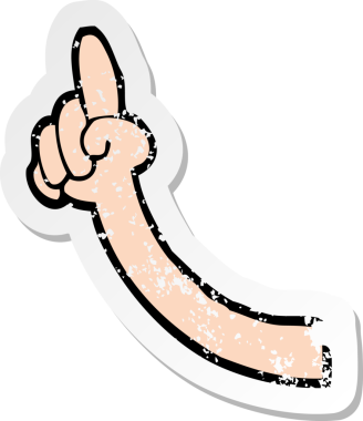 Bir insan tarafından çizilmiş bir çizgi filmin gerilimli çıkartması.