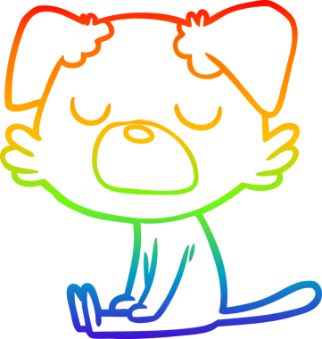 gökkuşağı gradyan çizimi bir insan tarafından çizilmiş bir çizgi köpek