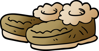 Bir insan tarafından çizilmiş eski terlikleri karala