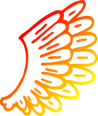 Bir insan tarafından çizilmiş karikatür melek kanatları.