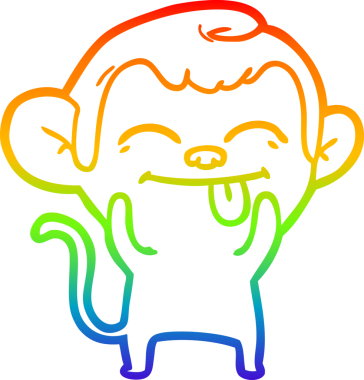 gökkuşağı gradyan çizimi bir insan tarafından çizilmiş komik bir çizgi maymun