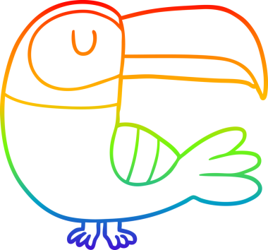 gökkuşağı gradyan çizgi çizimi bir insan tarafından çizilmiş bir tukan