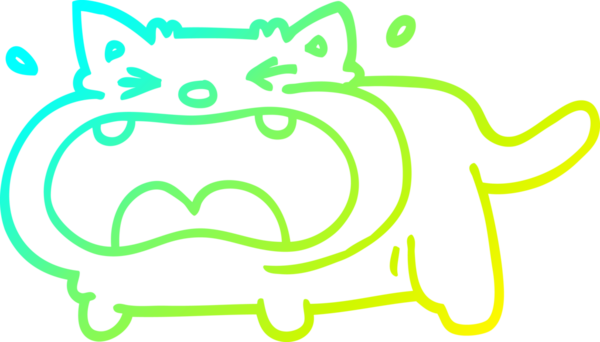 Bir insan tarafından çizilmiş ağlayan bir çizgi filmin soğuk gradyan çizimi