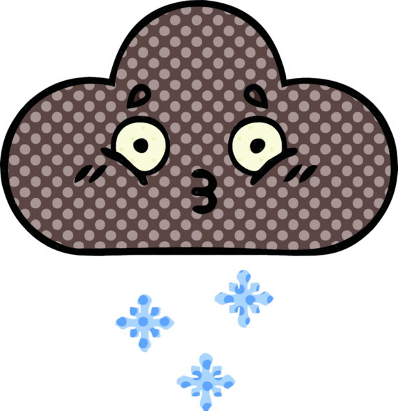 Bir insan tarafından çizilmiş fırtına kar bulutu çizgi filmi.